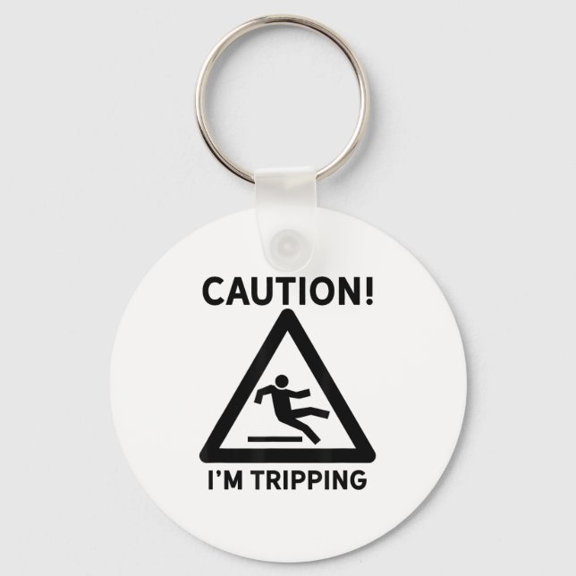 Funny Joke Gift Clumsy Friend Road Trip Falling Im Key Ring (Front)