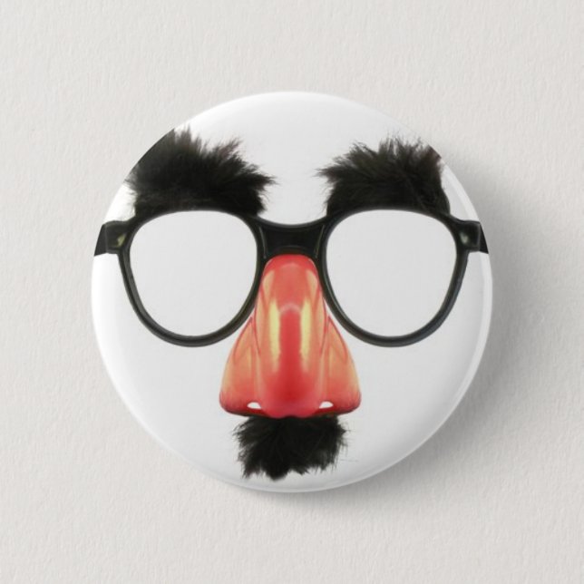 Funny Joke Glasses 6 Cm Round Badge (Front)