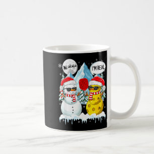 Funny joke pickleballequipment cosplay snowman xma coffee mug