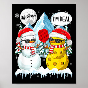 Funny joke pickleballequipment cosplay snowman xma poster
