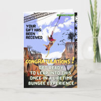 funny Joke prank Birthday card Bungee experience