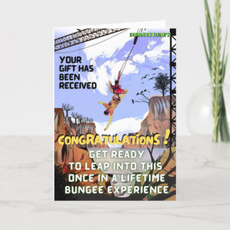 funny Joke prank Birthday card Bungee experience