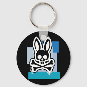 Funny Jolly Roger Bunny Skull Crossbones Easter Da Key Ring