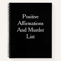 Funny Journal Notebook/Positive Affirmations & Mur