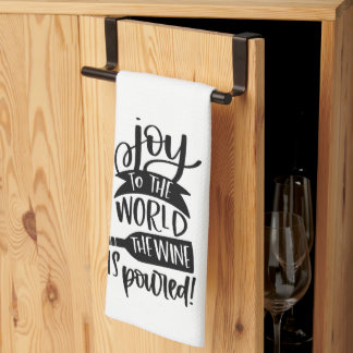 Funny Joy The Wine Is Poured Tea Towel