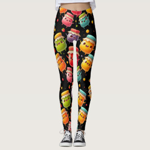 Funny Joyful Jumping Jars of Jubilant Jam Leggings