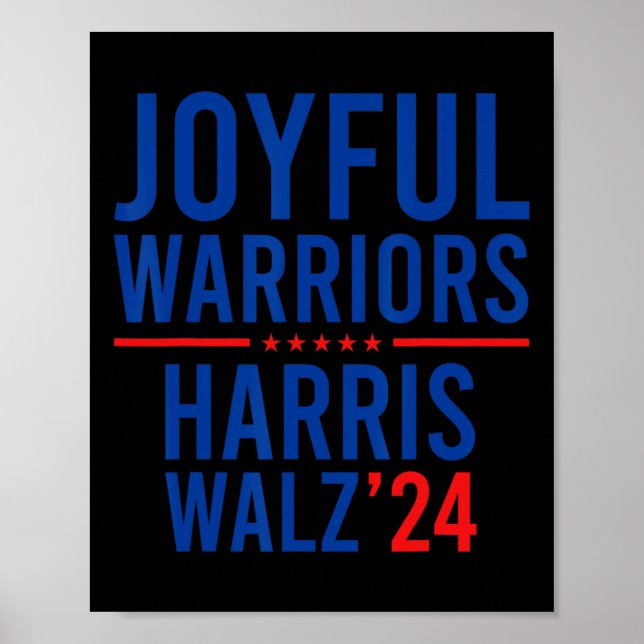 Funny Joyful Warriors Kamala Harris Waltz 2024  Poster (Front)