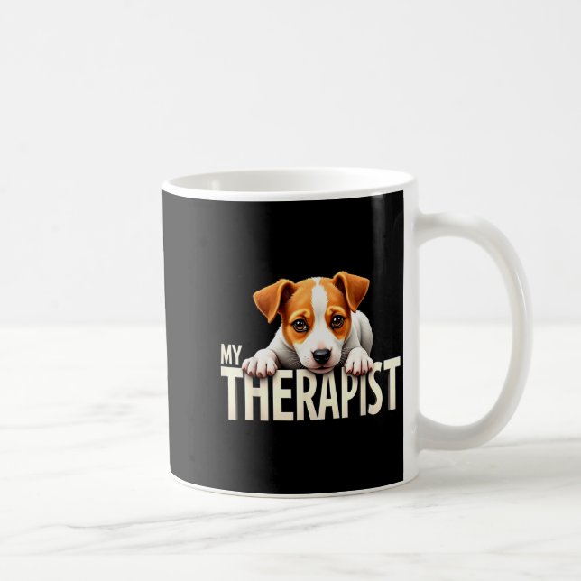 Funny Jrt Puppy My Therast Jack Russell Terrier Do Coffee Mug (Right)