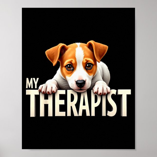 Funny Jrt Puppy My Therast Jack Russell Terrier Do Poster (Front)