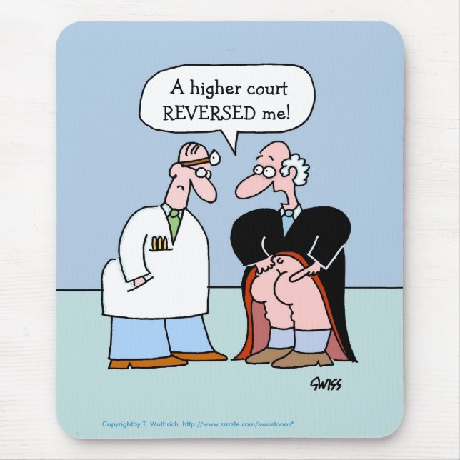 Funny Judge and Doctor Cartoon for Lawyers Mouse Pad (Front)