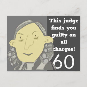 funny Judge doodle 60 Is Old birthday card