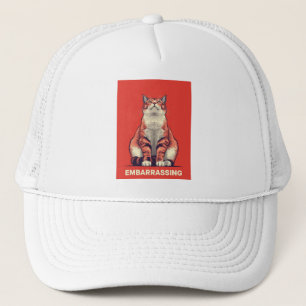 Funny Judging Cat Embarrassing Retro Poster Art Trucker Hat
