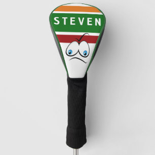 Funny Judgy Face Retro Striped Golf Dad First Name Head Cover