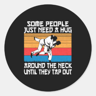Funny Judo Jiu Jitsu Martial Arts Humor  Classic Round Sticker