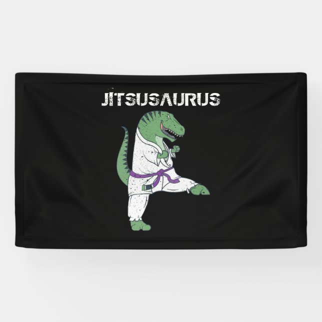 Funny Jujitsu, T-Rex Jiu Jitsu Black Belt gifts Banner (Horizontal)