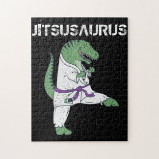 Funny Jujitsu, T-Rex Jiu Jitsu Black Belt gifts Jigsaw Puzzle