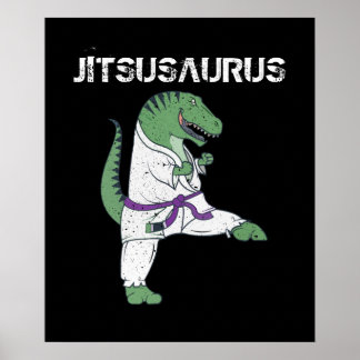 Funny Jujitsu, T-Rex Jiu Jitsu Black Belt gifts Poster