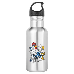Funny July 4th Chicken Beer Patriotic Shirt Design 532 Ml Water Bottle