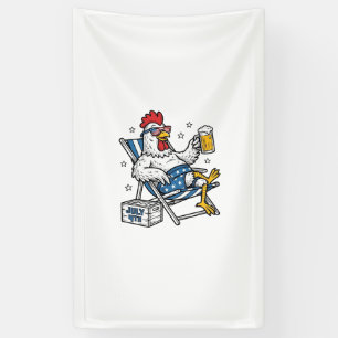 Funny July 4th Chicken Beer Patriotic Shirt Design Banner