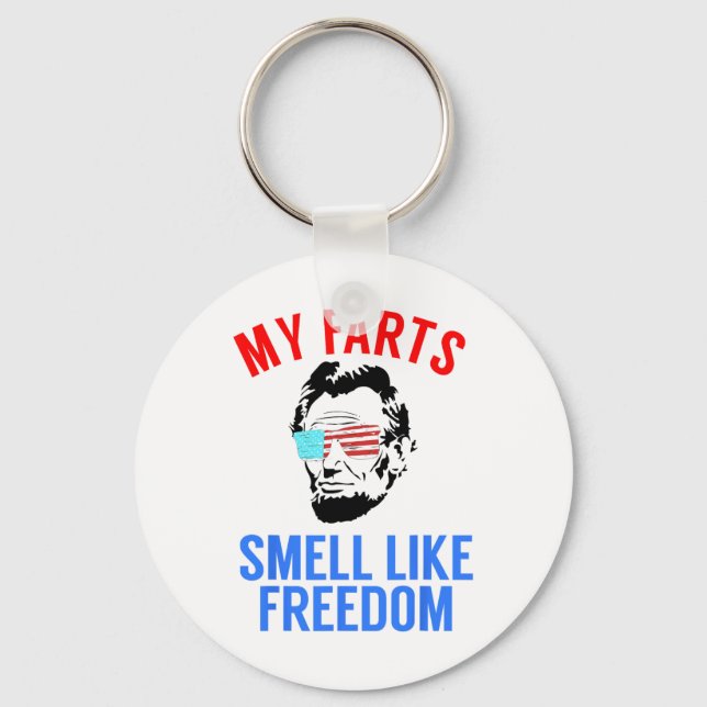 Funny July 4th Party - Funny Abe Lincoln Tee  Key Ring (Front)