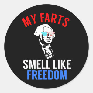 Funny July 4th Party - Funny George Washington Tee Classic Round Sticker