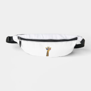 Funny July 4th US Flag Patriotic Giraffe Bum Bags