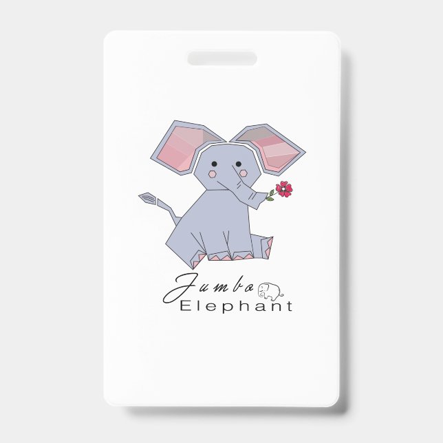 Funny Jumbo Elephant ID Badge (Front)