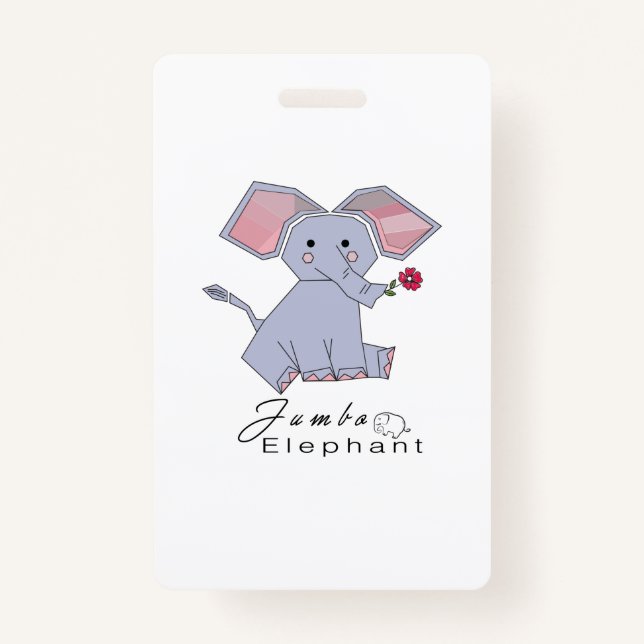 Funny Jumbo Elephant ID Badge (Front)