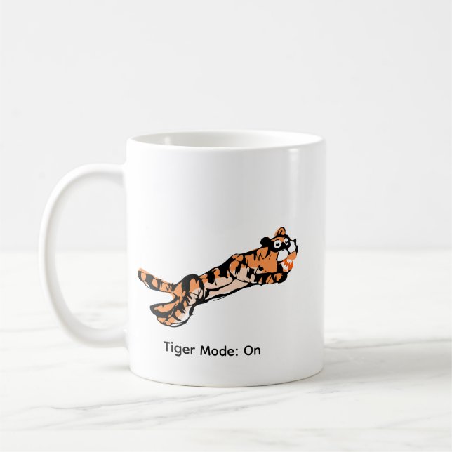 Funny Jumping Tiger Gift Coffee Mug (Left)