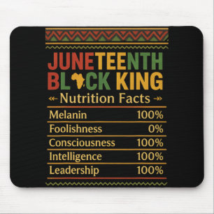 Funny Juneteenth Black King Nutritional Facts Mela Mouse Pad