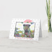 Funny Jungle Giraffe Christmas Holiday Card
