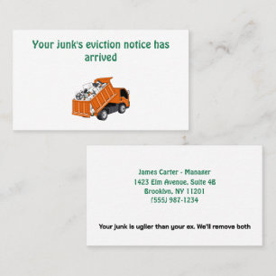 Funny Junk Removal Eviction Notice Business Card