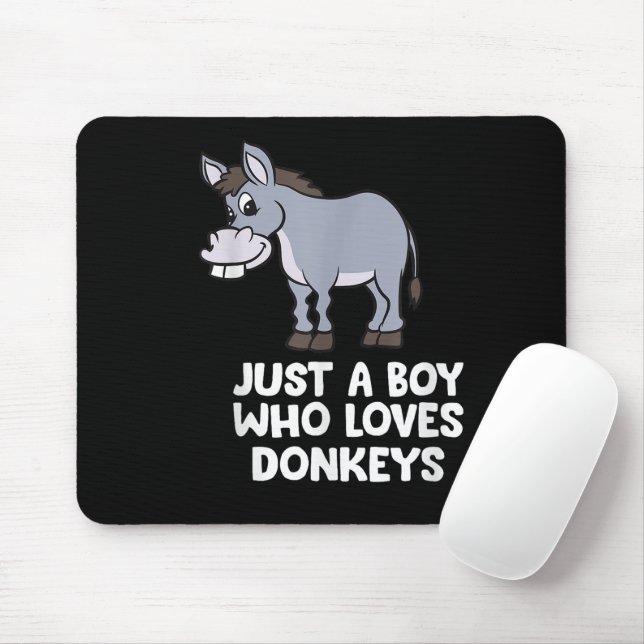 funny Just a Boy Who Loves Donkeys Mouse Pad (With Mouse)