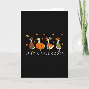 Funny Just A Cosy Goose Autumn Animal Fall Goose Card