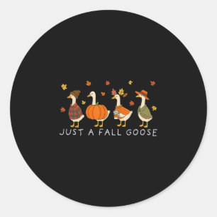Funny Just A Cozy Goose Autumn Animal Fall Goose Classic Round Sticker