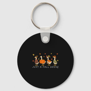 Funny Just A Cozy Goose Autumn Animal Fall Goose Key Ring