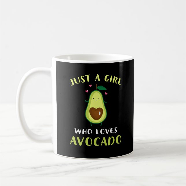 Funny Just A Girl Who Loves Avocado Coffee Mug (Left)