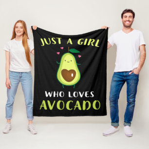 Funny Just A Girl Who Loves Avocado Fleece Blanket