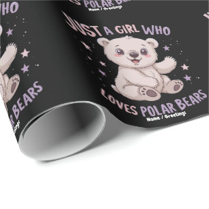 Funny Just A Girl Who Loves Baby Polar Bears Wrapping Paper