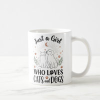funny Just a Girl who Loves Cats and Dogs mom