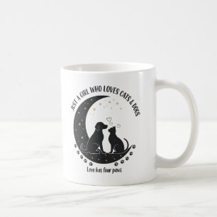 funny Just a Girl who Loves Cats and Dogs mom Coffee Mug