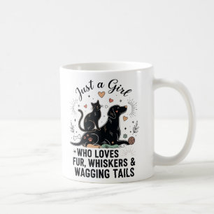 funny Just a Girl who Loves Cats and Dogs mom Coffee Mug