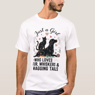 funny Just a Girl who Loves Cats and Dogs mom T-Shirt