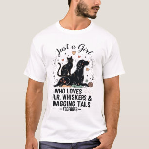 funny Just a Girl who Loves Cats and Dogs mom T-Shirt