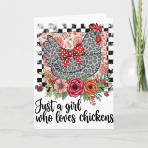 Funny Just A Girl Who Loves Chickens Thanksgiving Card