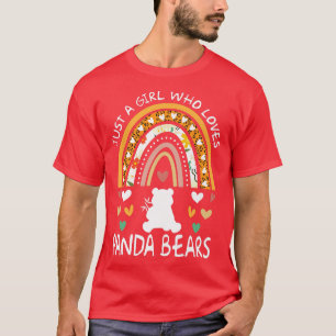 Funny Just A Girl Who Loves Panda Bears Rainbow Le T-Shirt