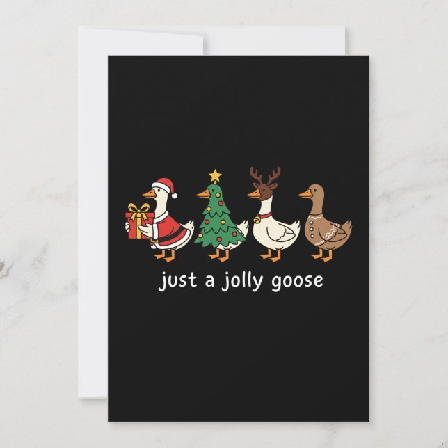 Funny "Just a Jolly Goose" Cute Cartoon Christmas  Holiday Card (Front)
