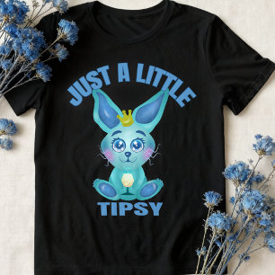 Funny Just a Little Tipsy Bunny Tri-Blend Shirt