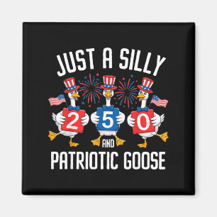 Funny just a silly patriotic goose 4th of july usa magnet