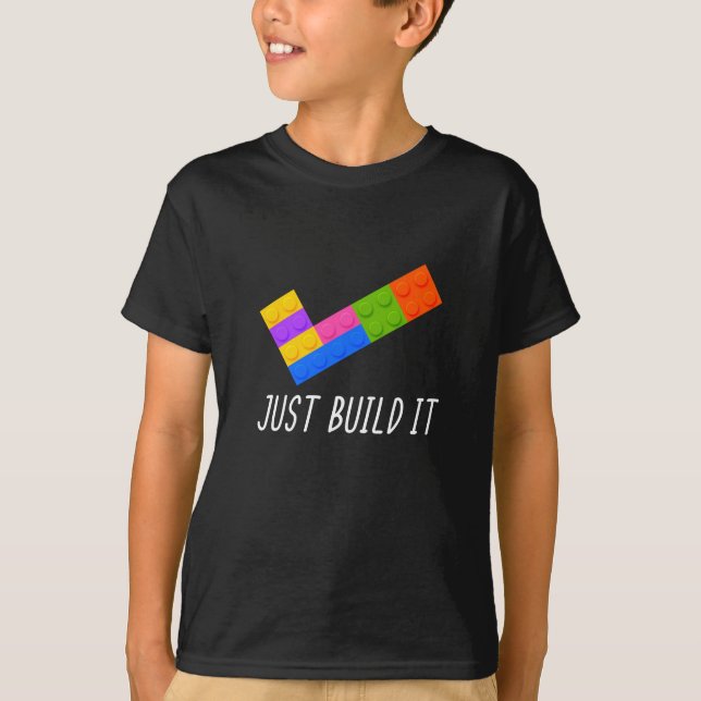 Funny Just Built It Building Blocks Gift Men T-Shirt (Front)